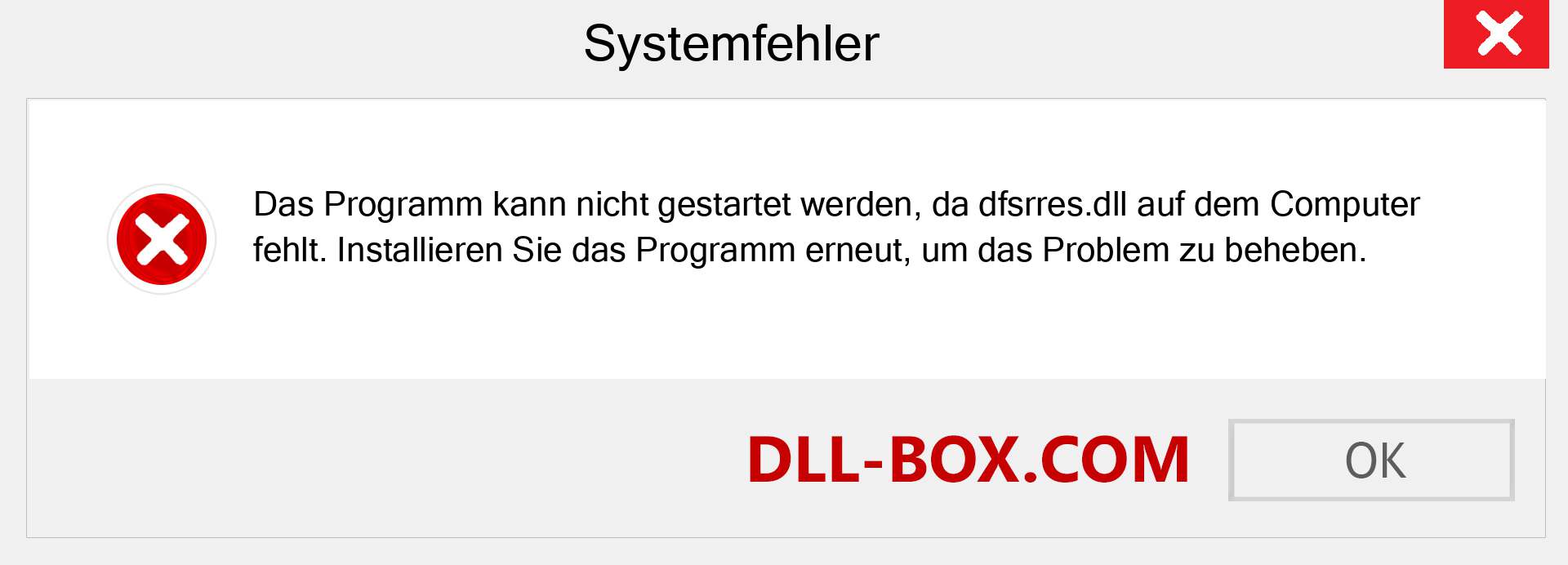 dfsrres.dll-Datei fehlt?. Download für Windows 7, 8, 10 - Fix dfsrres dll Missing Error unter Windows, Fotos, Bildern