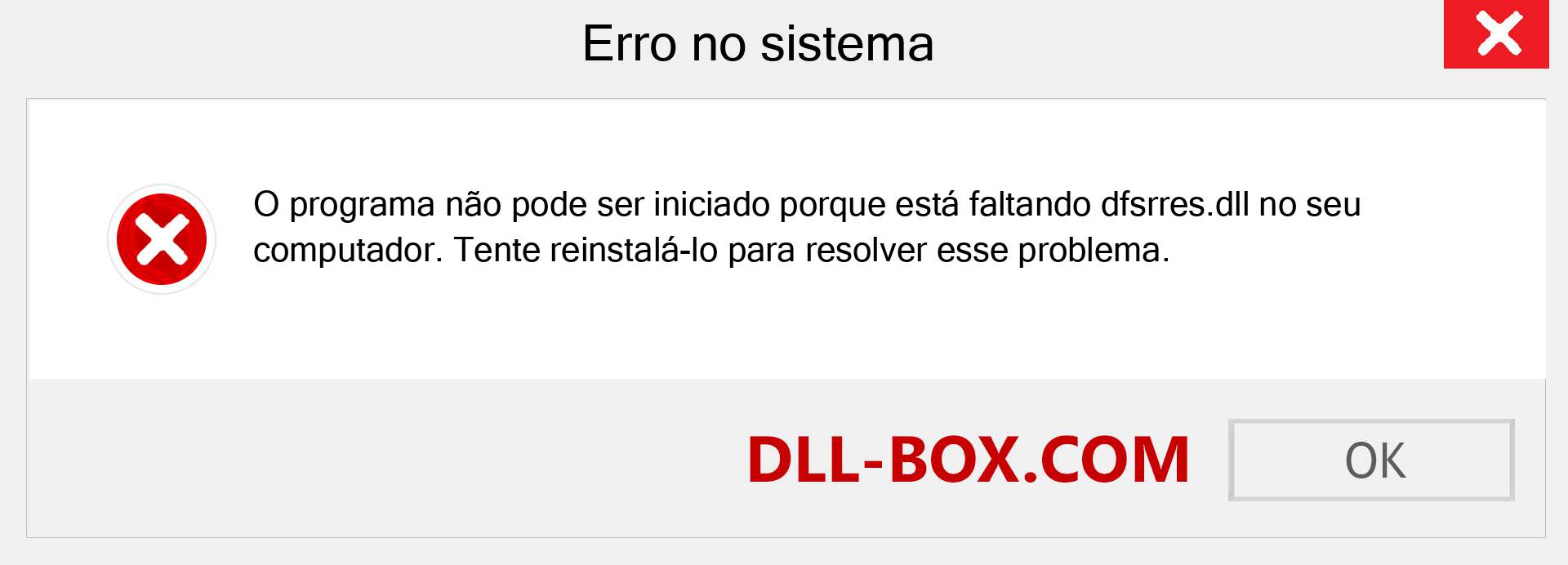 Arquivo dfsrres.dll ausente ?. Download para Windows 7, 8, 10 - Correção de erro ausente dfsrres dll no Windows, fotos, imagens